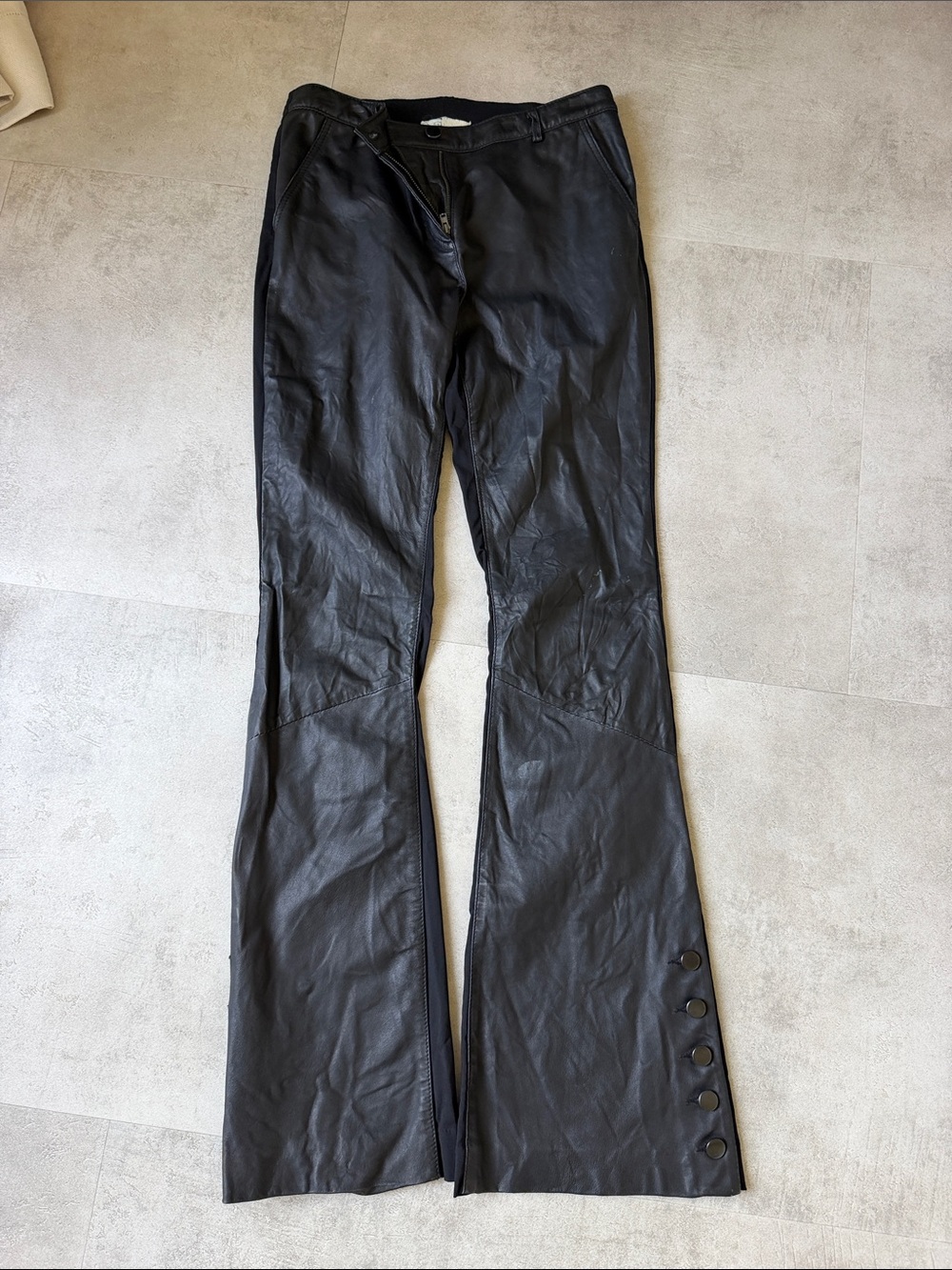 Nicole Miller Black Faux Leather Boot Cut Pants